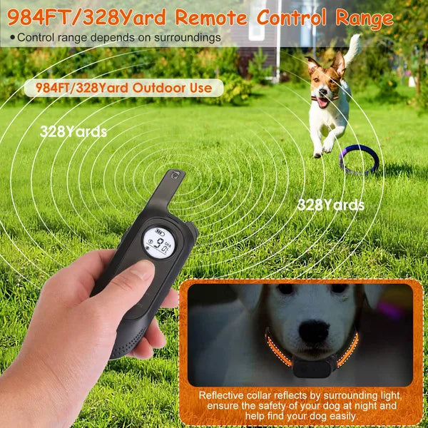 Dog Training Collar 984FT Range | Waterproof Rechargeable with 3 Modes