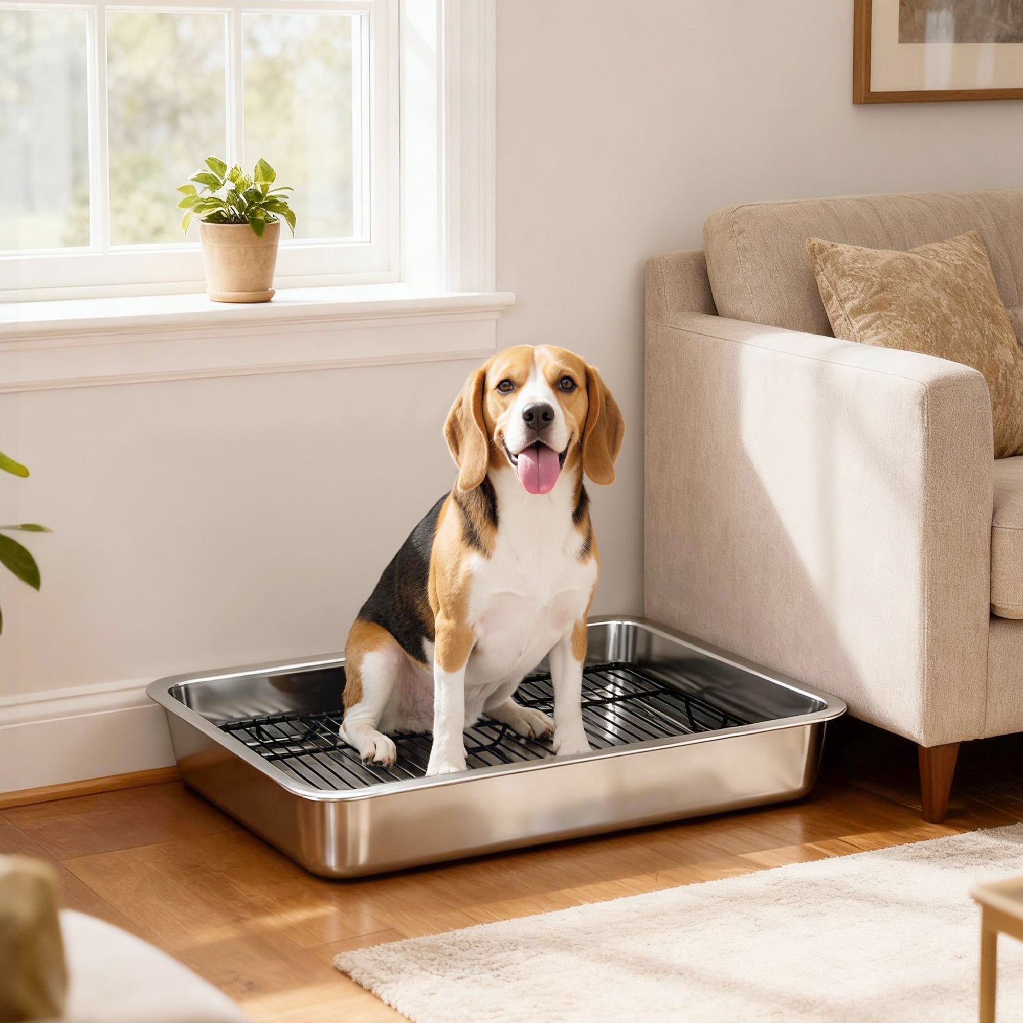 Dog Potty Tray Stainless Steel / small and medium dogs