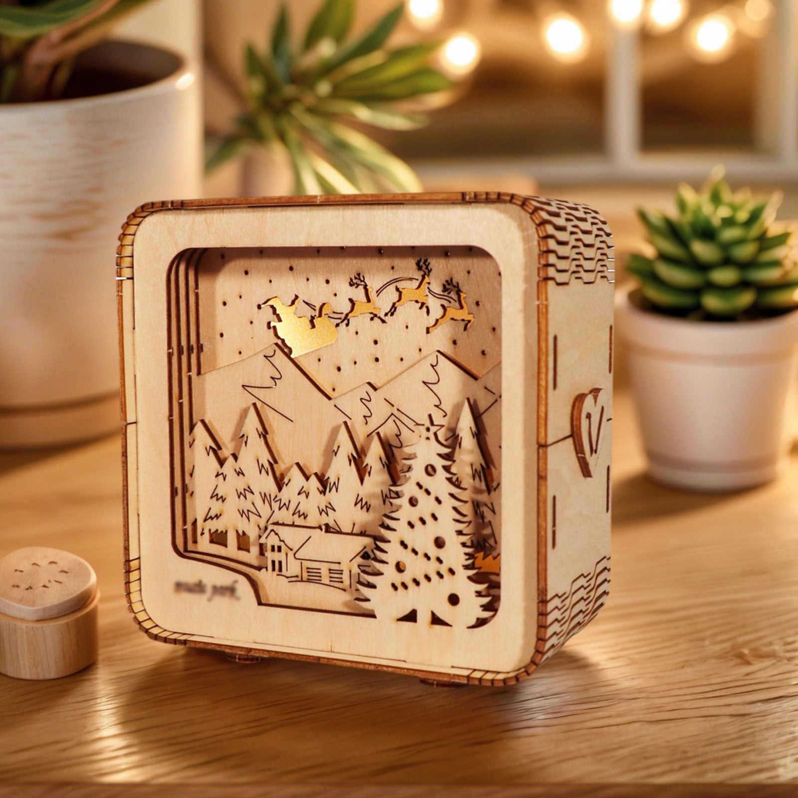 MUSIC PARK 3D Wooden Puzzles Model Kit Night Lights Desk Decorations