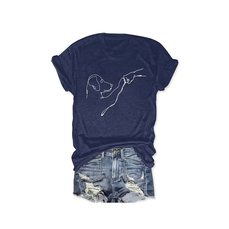 Women's Dog Friendship T-Shirt - Funny Fist Bump Graphic Tee