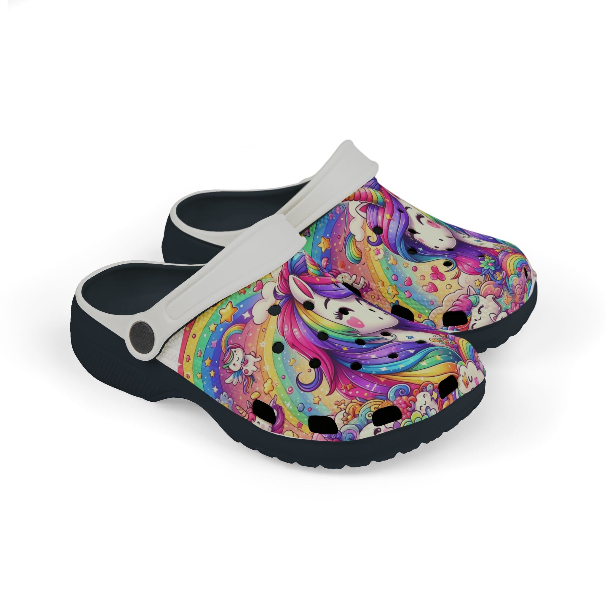 Colorful Kids Unicorn Clogs - Lightweight EVA Foam Garden Shoes