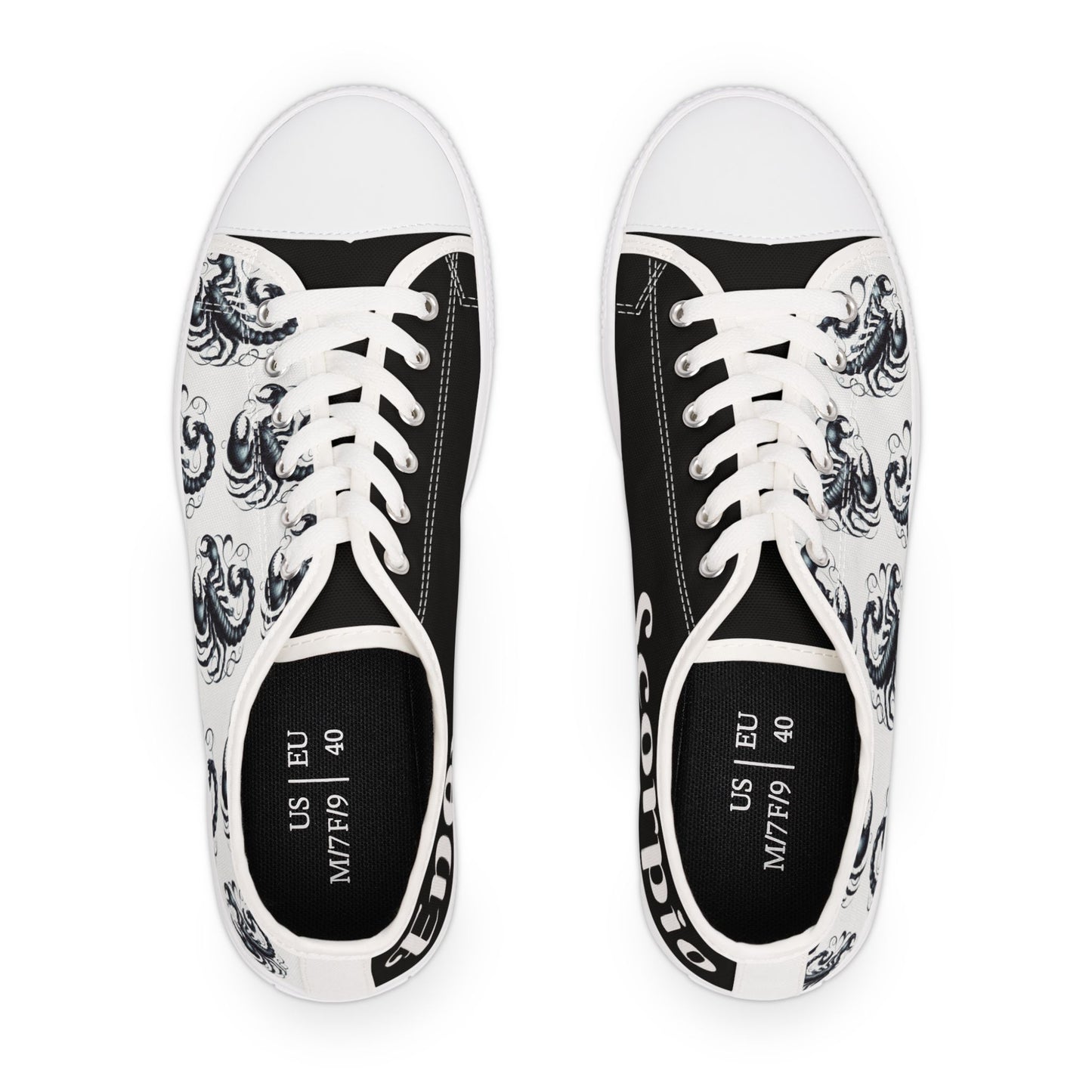 Shoes / Footwear / Sneakers: Scorpio Women's Low Top Sneakers, Zodiac Sneakers, Astrology Shoes, Unique Graphic Sneakers, Gift for Scorpio, Casual Footwear