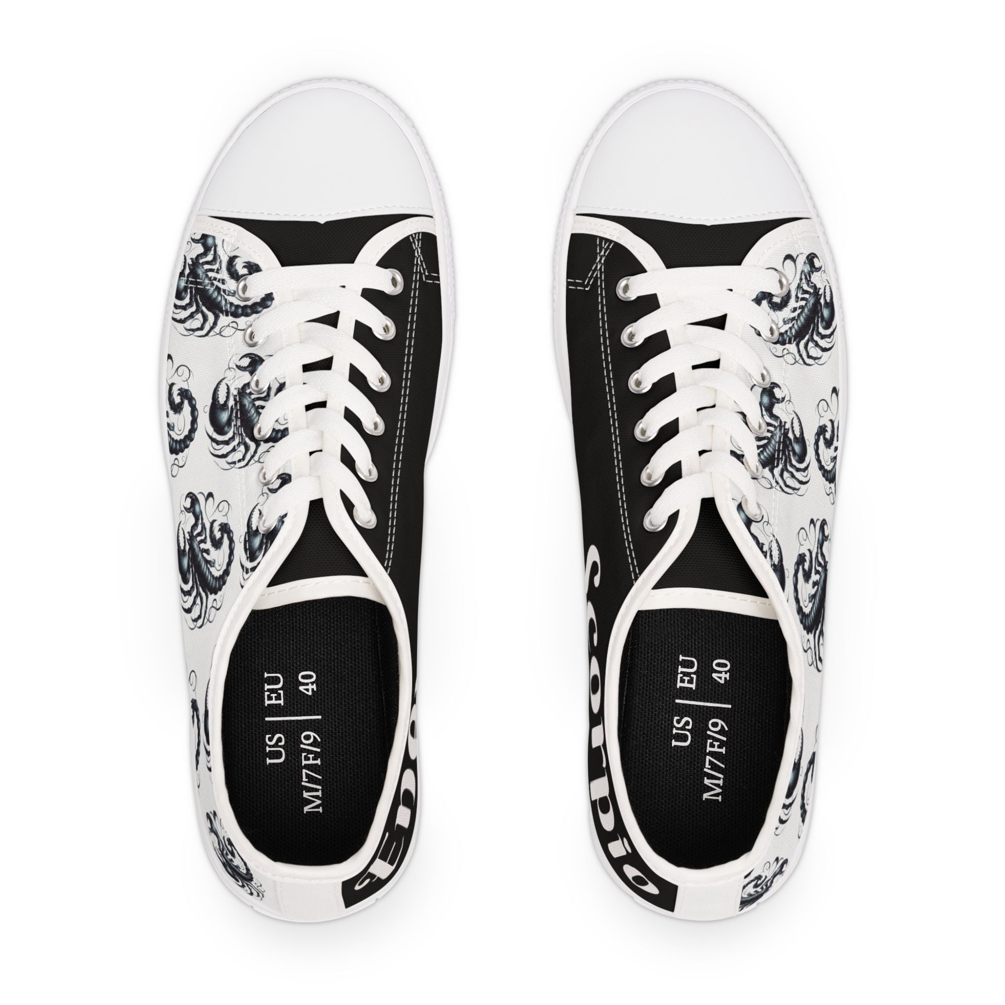 Scorpio Women's Low Top Sneakers - Zodiac Astrology Graphic Shoes