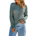 Women's Waffle Knit Drop / Long-sleeved Top Casual All-match T-shirt