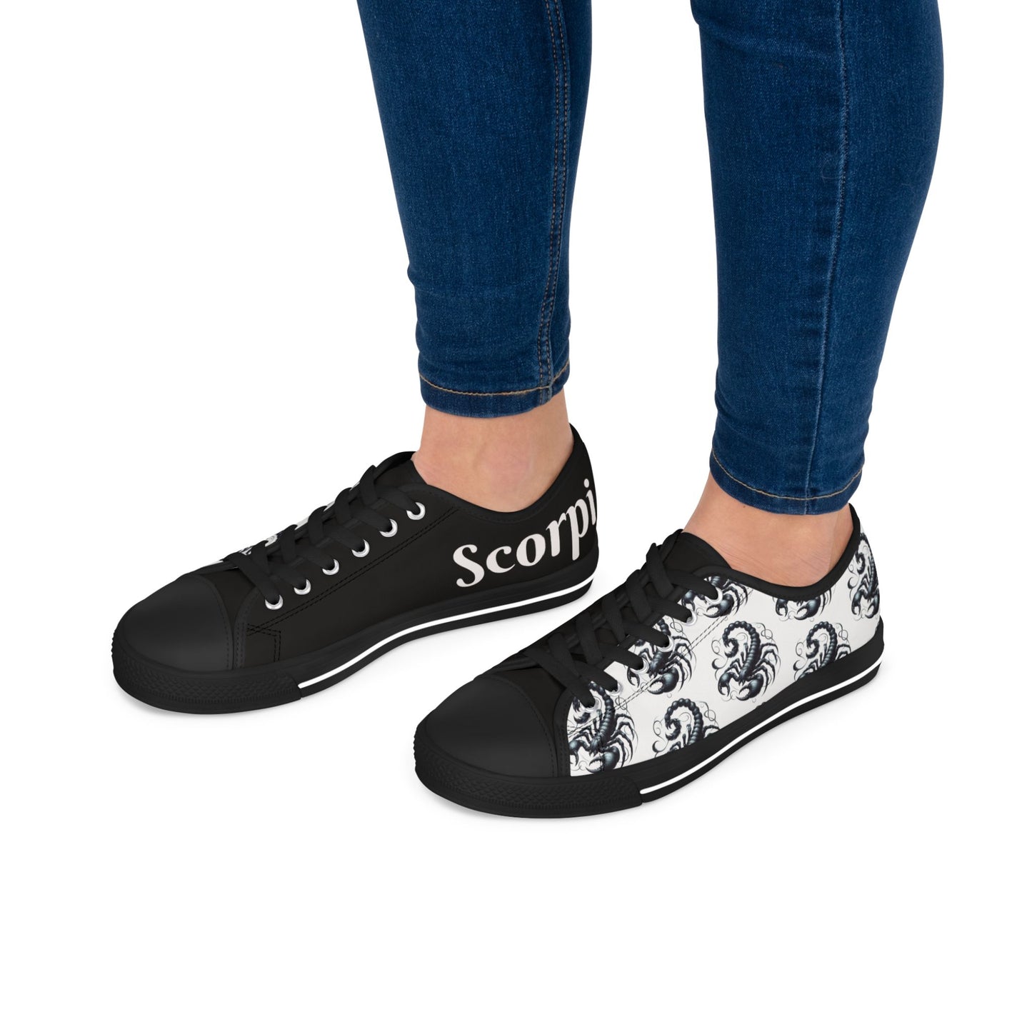 Shoes / Footwear / Sneakers: Scorpio Women's Low Top Sneakers, Zodiac Sneakers, Astrology Shoes, Unique Graphic Sneakers, Gift for Scorpio, Casual Footwear
