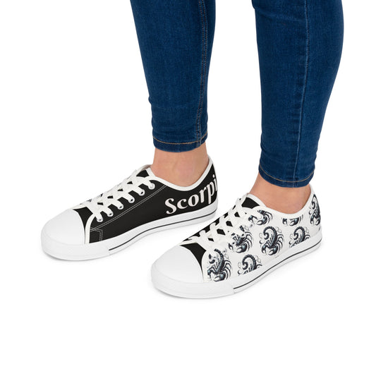 Shoes / Footwear / Sneakers: Scorpio Women's Low Top Sneakers, Zodiac Sneakers, Astrology Shoes, Unique Graphic Sneakers, Gift for Scorpio, Casual Footwear