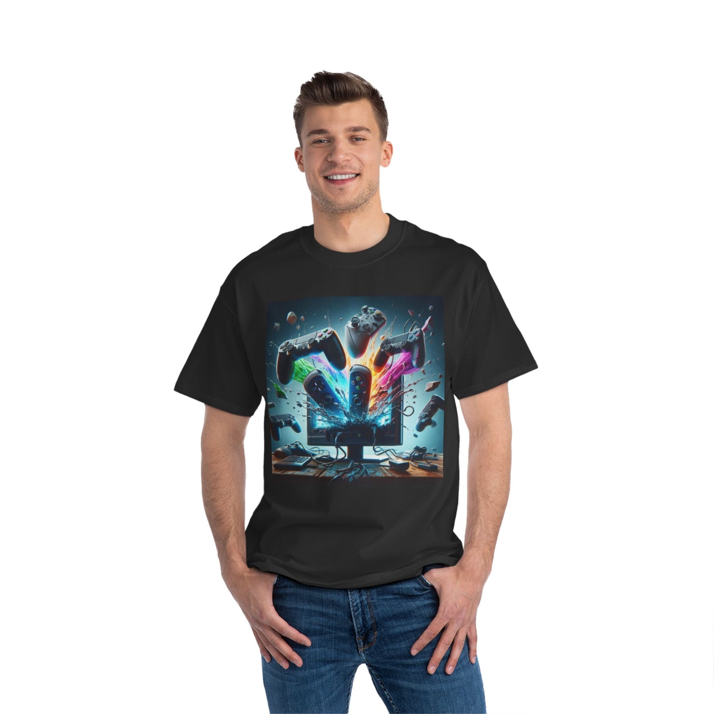 Clothing/ Gaming/ Unisex/ Tee Shirt: Gaming Explosion Short-Sleeve T-Shirt | Unisex Tee, Gamer Gift, Video Game Shirt, Fun Casual Wear, Gaming Apparel