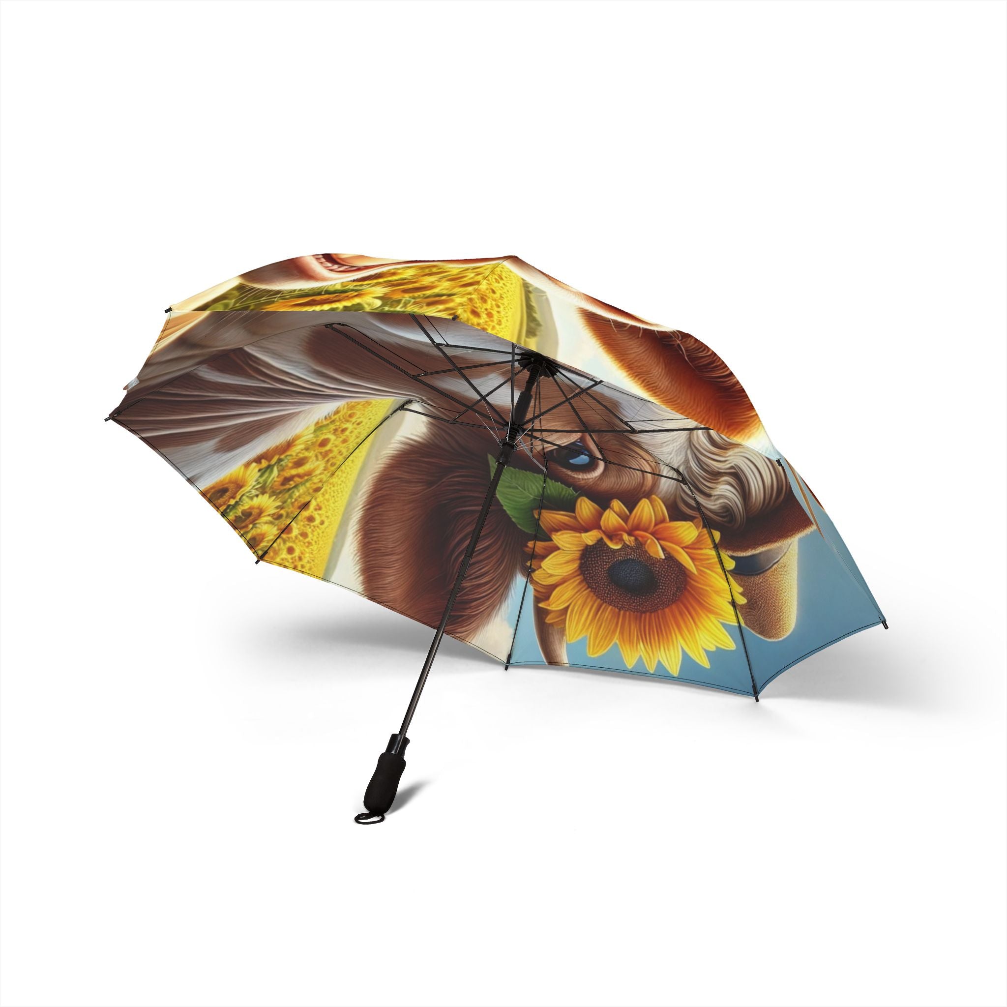 Cute Country Cow Umbrella - Foldable Sunflower Rain Gear Gift