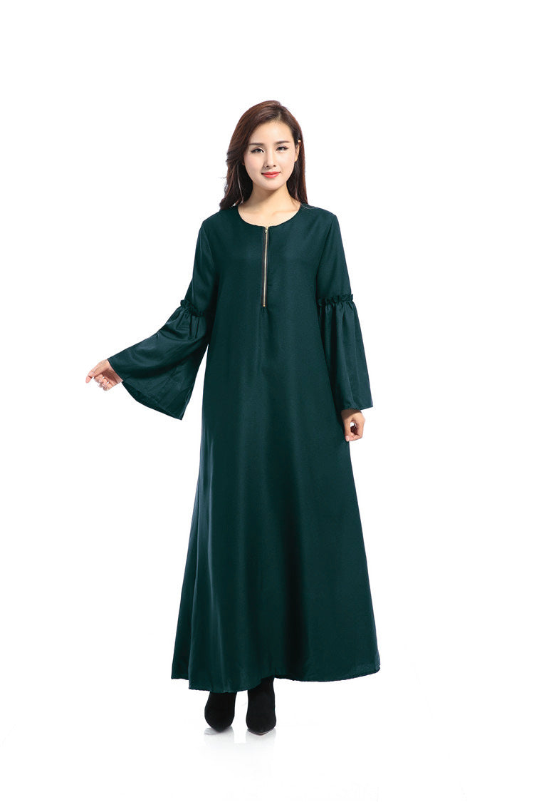 Kaftan for Woman Arabic Loose Robe Solid Color