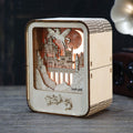 MUSIC PARK Music Park 3D Wooden Puzzles Castle Music Box Night Light DIY Crafts Model Kits Birthday And Christmas Gifts