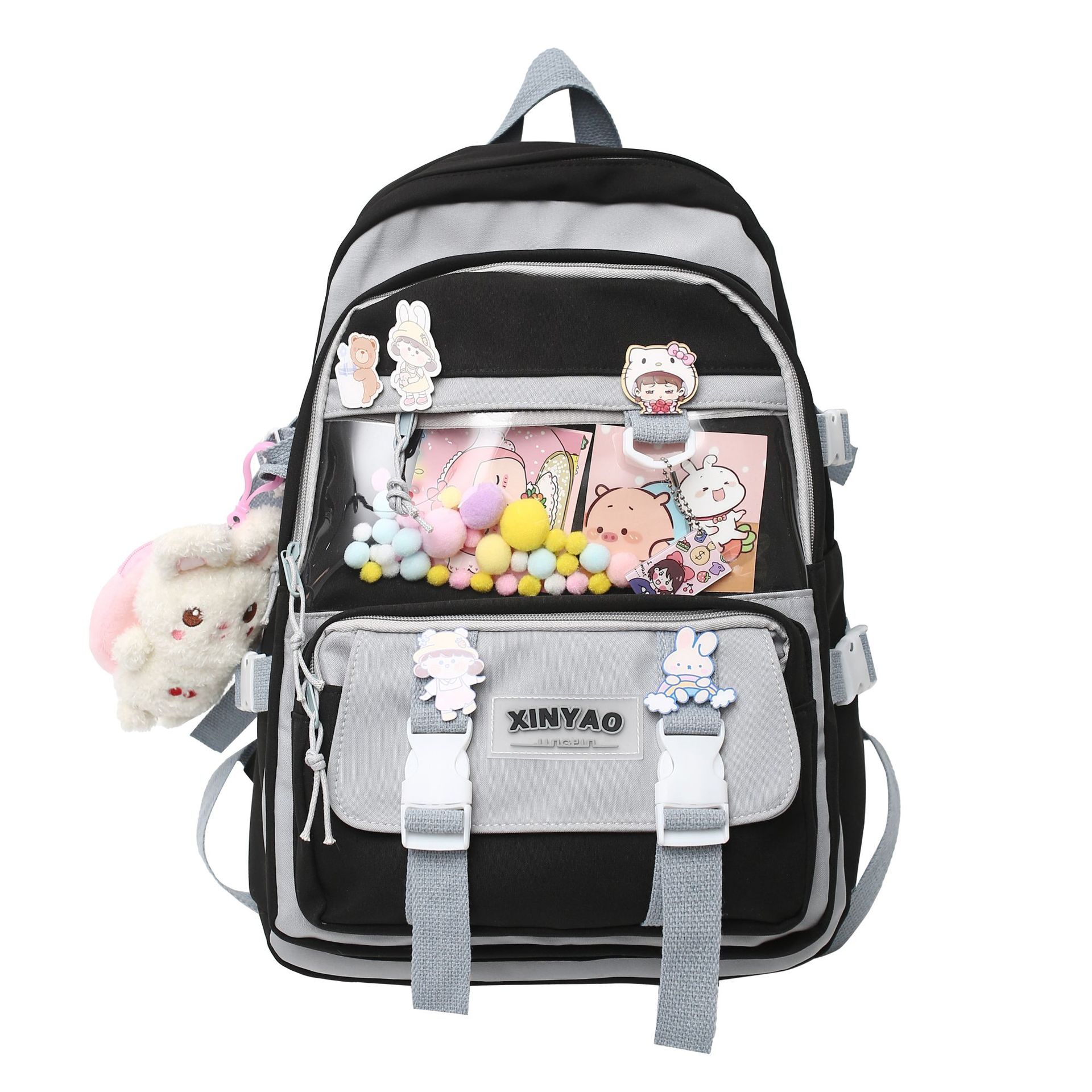 Teen / Girls Cute Large Capacity School Backpack with or without accessories