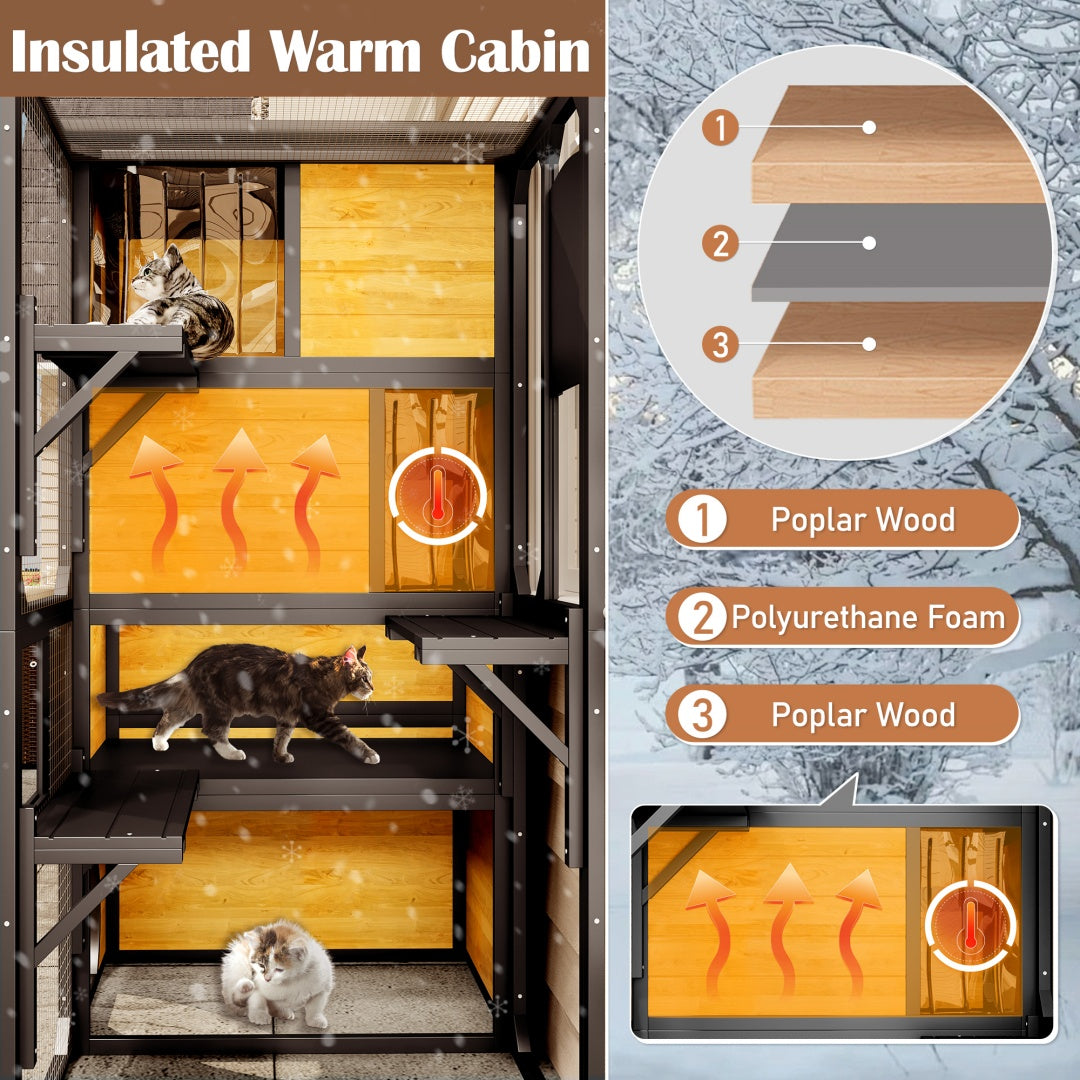 Large Cat Catio 4 Tiers Cat Enclosure for Outdoor