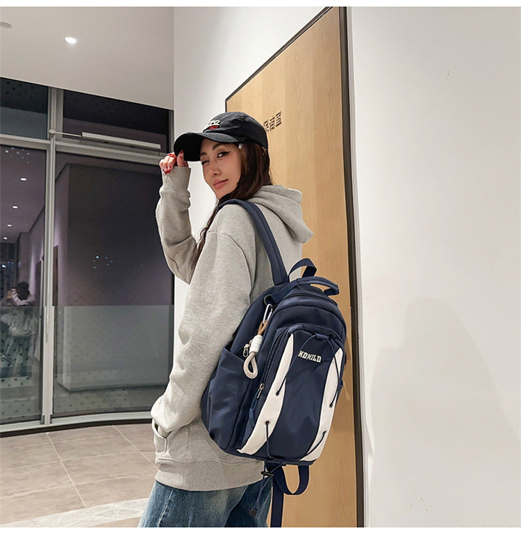 Campus Style Minimalist And Versatile Drawstring Backpack