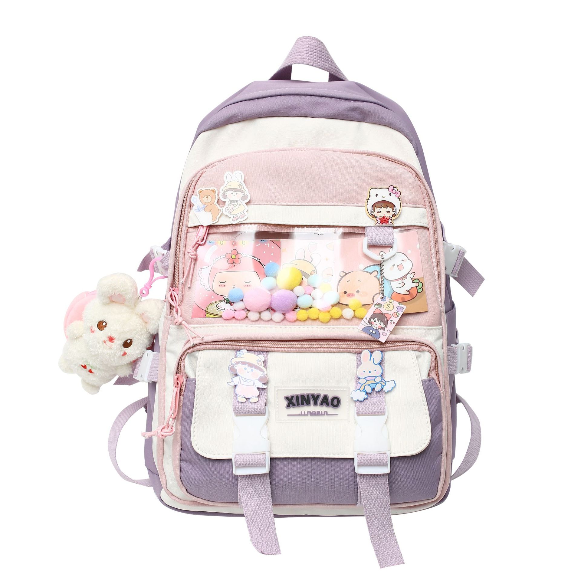 Teen / Girls Cute Large Capacity School Backpack with or without accessories
