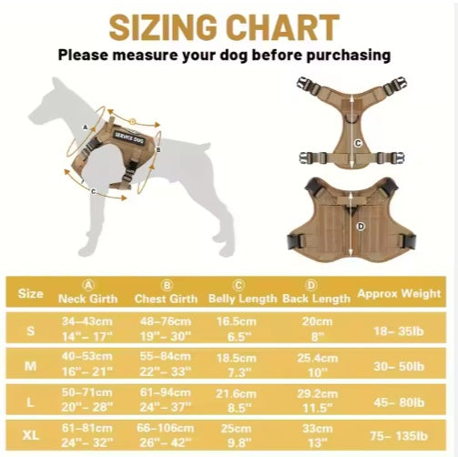 Tactical Dog Harness Vest | Reflective No-Pull Service