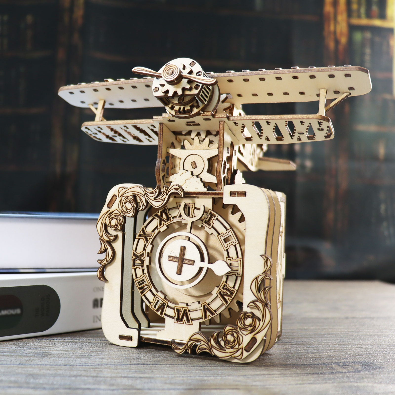 MUSIC PARK 3d Wooden Puzzle Punk Airplane Music Box You Are My Sunshine Handmade Assembly Model Kit Holidays Brthdays Christmas Gifts