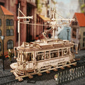 Rokr Classic City Tram 3D Wooden Puzzle LK801 Building Toys, Box Car