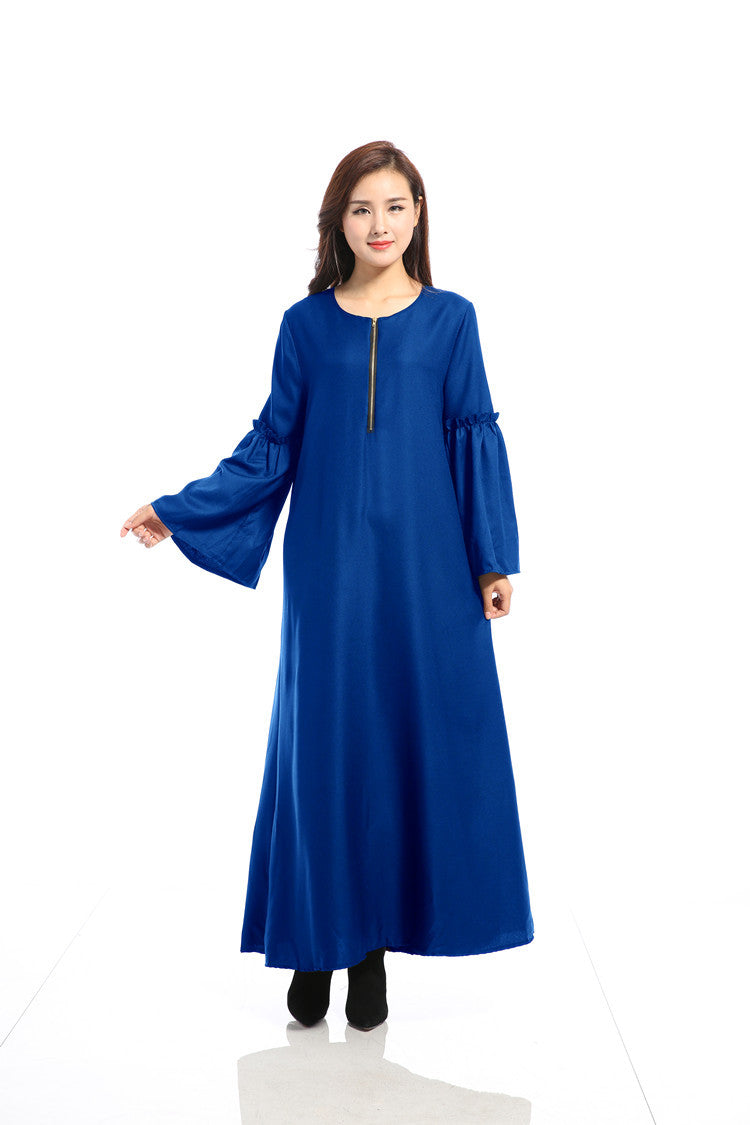 Kaftan for Woman Arabic Loose Robe Solid Color