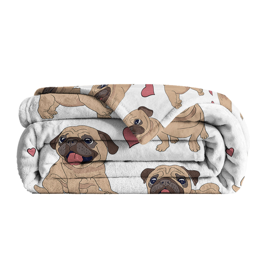 1pc Cute Cartoon Blanket / Lapdog Heart Pattern