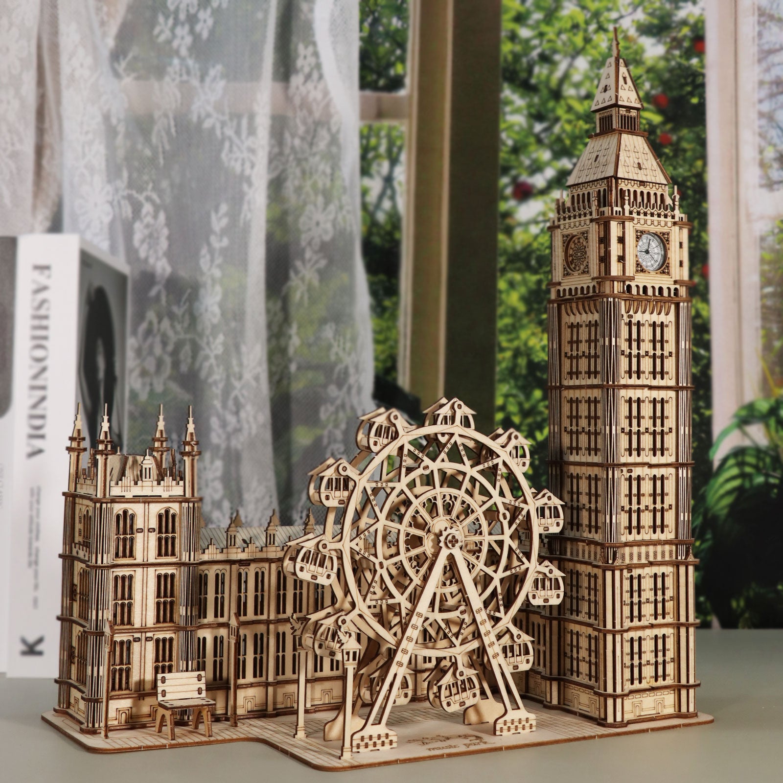 MUSIC PARK 3D Wooden Puzzle Big Ben Model Kits Desktop Clock DIY Building Blocks Creative Gift Home Decor For Family Unique Christmas Gift