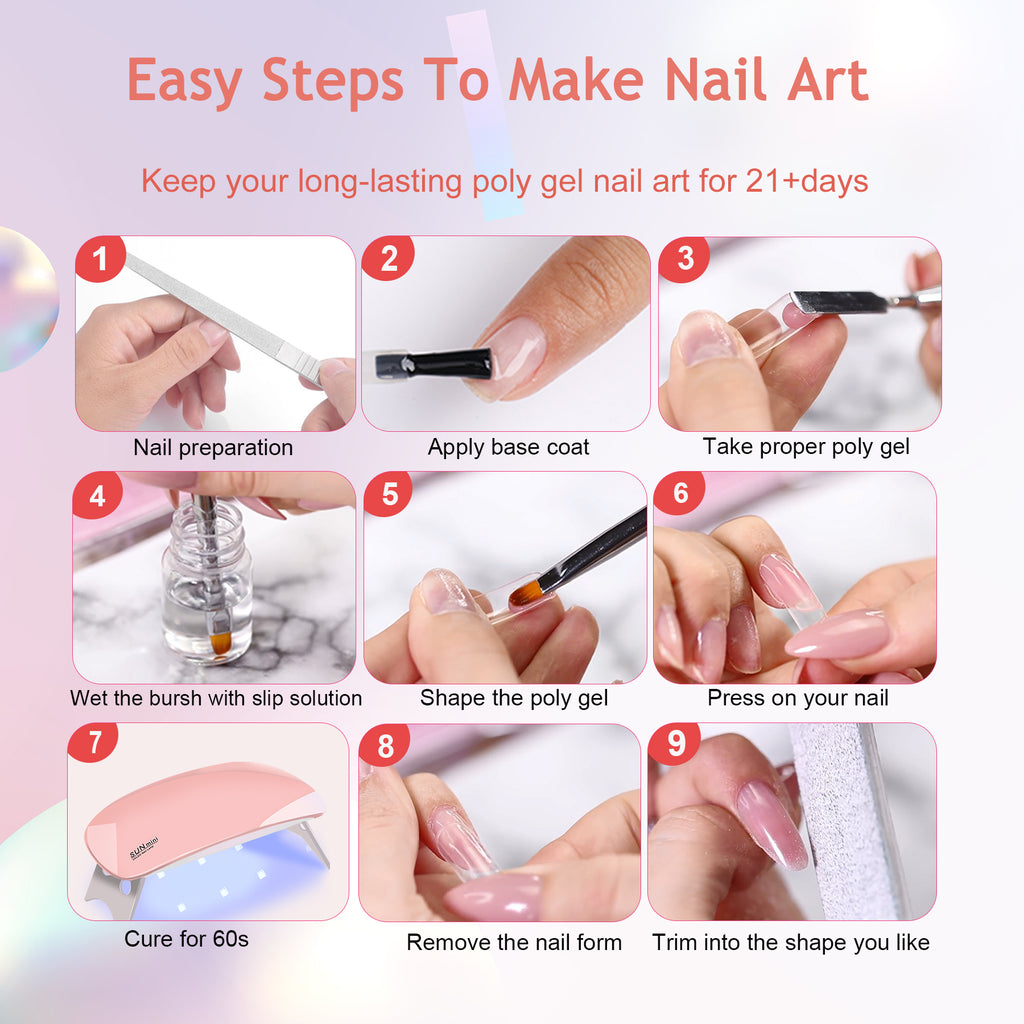 6 PCS Poly Gel Nails Art Tools