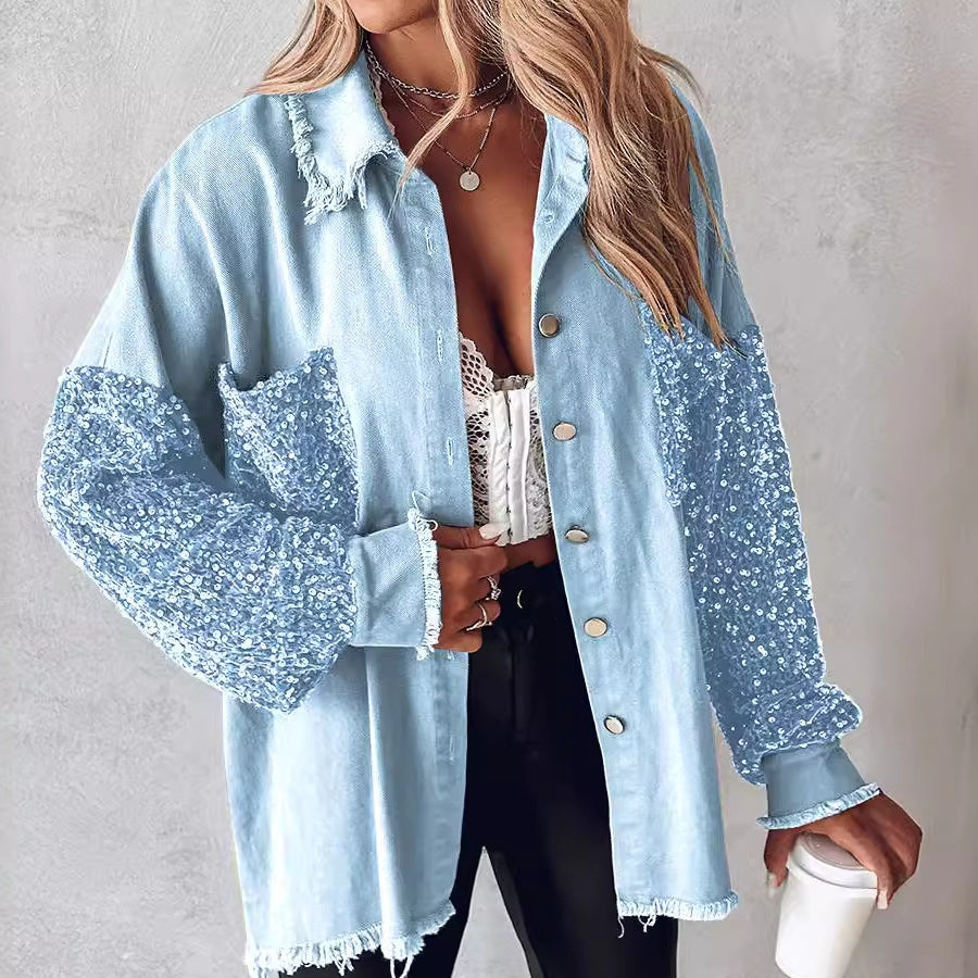 Women's Off-Shoulder Serpentine Top - Long Sleeve Casual Shirt
