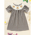 Infant Baby Girls Turkey Dress Print Casual Short Sleeve Plaid Party Costume Dresses (3m - 24m)