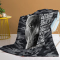 1pc Flannel Black Background Dog Cute Pet Theme Printed Blanket