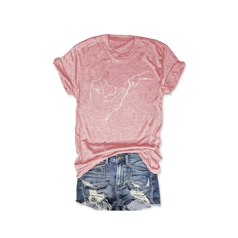 Women's Dog Friendship T-Shirt - Funny Fist Bump Graphic Tee