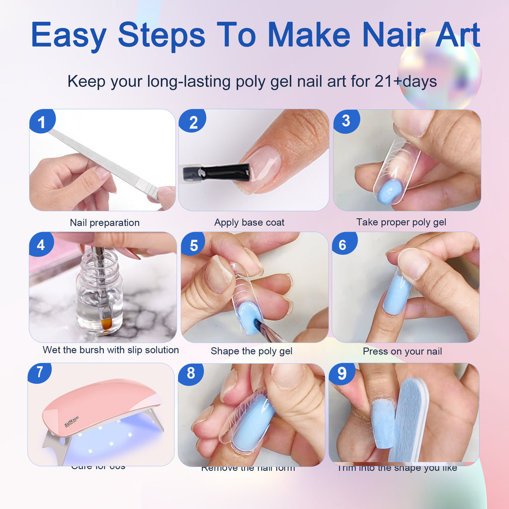 6 PCS Polygel Nails Art Tools for Beginners