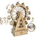 -MUSIC PARK 3d Wooden Puzzle Gear Ferris Wheel Music Box You Are My Sunshine Handmade Assembly Model Kit