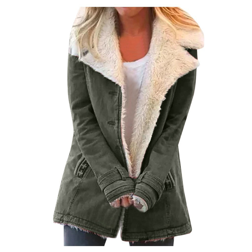 Women's Parka Jacket / Warm Faux Fur