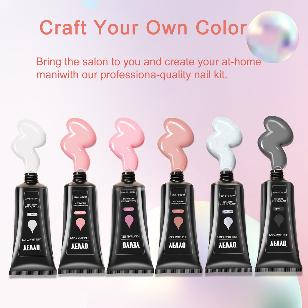 6 PCS Poly Gel Nails Art Tools