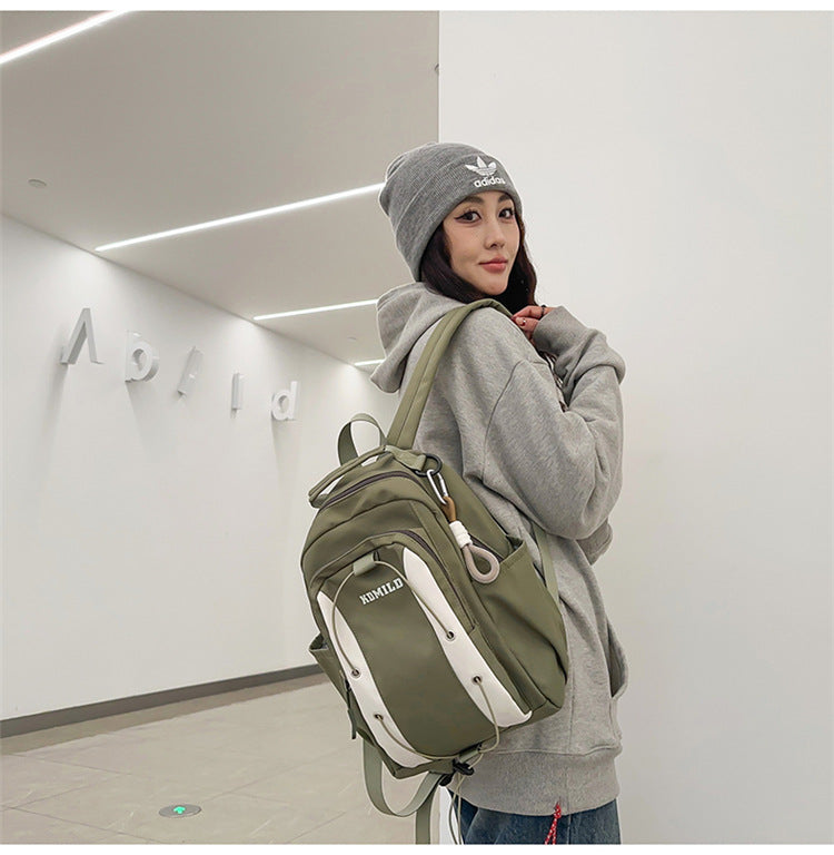 Campus Style Minimalist And Versatile Drawstring Backpack